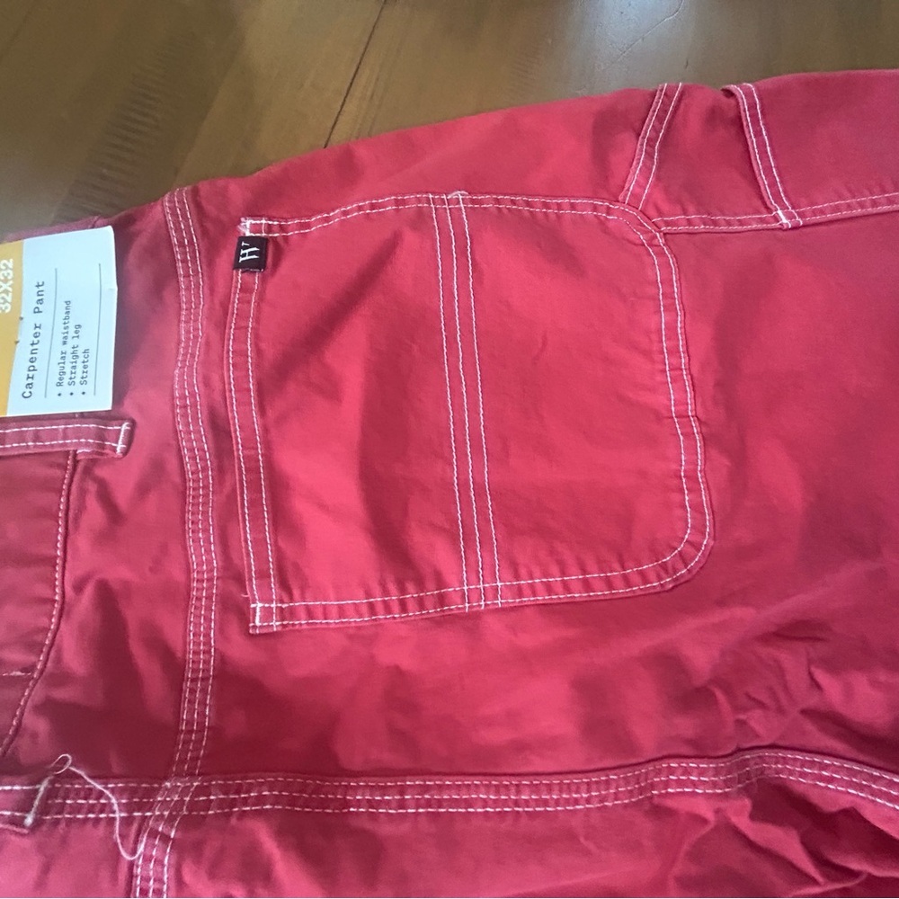 Houston white pink/Red Cargo Pants with Drawstring Waist - Picture 13 of 13